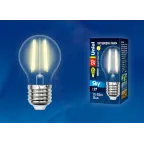                  Лампа светодиодная LED-G45-13W/3000K/E27/CL PLS02WH LED. "шар", прозр. 3000К Серия Sky | UL-00005907 | Uniel
               