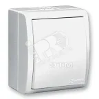 Выключатель одноклавишный, с подсветкой, IP54 10А, 250В, винтовой зажим, S15A, белый
