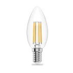 Лампа светодиодная филаментная LED 10 Вт 650 лм 2700К свеча теплый E14 AC 220В прозрачная колба Elementary Gauss