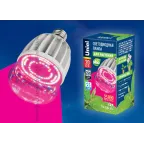 Лампа светодиодная LED-M80-20W/SP/E27/CL ALS55WH LED для растений, IP54. "M", прозрачная колба. Материал корпуса алюминий. Упаковка . | 11098 | Uniel