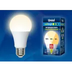 Лампа светодиодная LED-A60-10W/WW/E27/FR/MB PLM11WH LED. «А», матовая. Серия Multibright. 3000K 100-50-10 . | UL-00002371 | Uniel