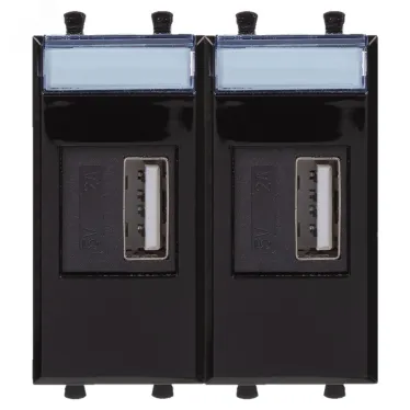 Avanti USB зарядное устройство ''Черный квадрат'', 2.1А, 2 модульное