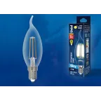 Лампа светодиодная LED-CW35-11W/3000K/E14/CL PLS02WH LED. "свеча на ветру", прозр. Серия Sky. 3000К . | UL-00005170 | Uniel
