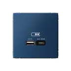                  ARTGALLERY USB розетка A + тип-C 45Вт высокоскор.заряд. QC, PD, механизм, аквамарин
               