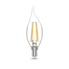 Лампа светодиодная филаментная LED 5.5 Вт 530 лм 4100К свеча на ветру нейтральный E14 AC 220В (промоупаковка 3 лампы) Basic Gauss