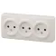 Розетка 3х2P, 16A-250В, ОУ, Эра Эксперт, сл.кость, 11-2207-02