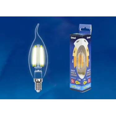 Лампа светодиодная LED-CW35-5W/WW/E14/CL/MB GLM10TR LED. «свеча на ветру», прозр Серия Multibright. 3000K 100-50-10 . | UL-00002368 | Uniel