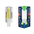                  Лампа светодиодная LED-JC-220/5W/4000K/G4/CL GLZ09TR LED, прозр 4000К | UL-00006745 | Uniel
               