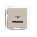 ATLASDESIGN USB РОЗЕТКА A + тип-C 45Вт высокоскор.заряд. QC,PD, механизм, ПЕСОЧНЫЙ