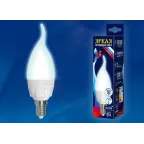 Лампа светодиодная LED-CW37 7W/NW/E14/FR PLP01WH LED. «свеча на ветру», матовая. серия Яркая, пр-во Россия, 4000K | UL-00002415 | Uniel