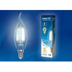 Лампа светодиодная LED-CW35-6W/NW/E14/CL GLA01TR LED. "свеча на ветру", прозр серия Air. 4000K | UL-00002229 | Uniel