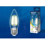                  Лампа светодиодная LED-C35-9W/3000K/E27/CL/DIM GLA01TR LED диммируемая. "свеча", прозр серия Air. 3000K | UL-00005187 | Uniel
               