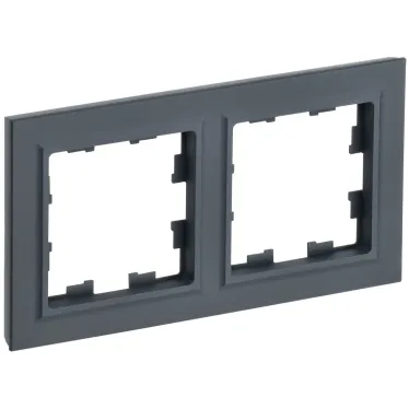 BRITE Рамка 2 поста РУ-2-БрГ графит