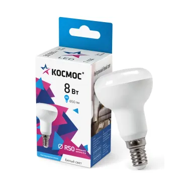 Лампа светодиодная LED 8Вт 220в,E14 R50 4500К белый