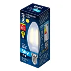                  Лампа светодиодная LED 6вт 200-250В свеча матовое 500Лм Е14 3000К Sky филамент
               
