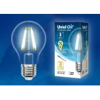 Лампа светодиодная LED-A60-8W/NW/E27/CL GLA01TR LED. "груша" прозр серия Air. 4000K | UL-00002212 | Uniel
