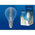 Лампа светодиодная LED-G45-9W/3000K/E14/CL/DIM GLA01TR LED диммируемая. "шар", прозр серия Air. 3000K | UL-00005191 | Uniel