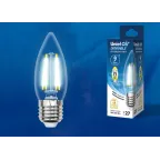 Лампа светодиодная LED-C35-9W/4000K/E27/CL/DIM GLA01TR LED диммируемая. "свеча", прозр серия Air. 4000K | UL-00005188 | Uniel