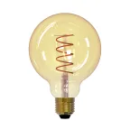                  Лампа светодиодная декоративная LED 4вт 220-240В шар G95 400Лм Е27 2250К золотая колба спиральная нить Vintage
               