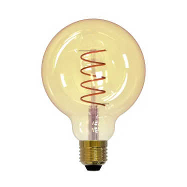 Лампа светодиодная декоративная LED 4вт 220-240В шар G95 400Лм Е27 2250К золотая колба спиральная нить Vintage