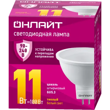 Лампа светодиодная 11вт OLL-MR16-11-230-3К-GU5.3 ОНЛАЙТ