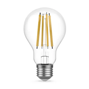 Лампа светодиодная филаментная LED 17 Вт 1550 лм 4100К А60 груша нейтральный E27 AC 220В прозрачная колба Basic Gauss
