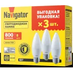 Лампа светодиодная 8вт NLL-C37-8-230-4K-E27-FR-PACK3 (упаковка 3шт)