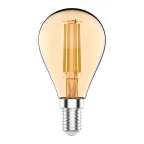Лампа светодиодная филаментная LED 3.8 Вт 350 лм 2400К шар P45 теплый E14 AC 220В золотистая колба Basic Gauss