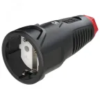 Розетка каб 16A/250V/2P+E/IP20 корпус черный, маркер красный