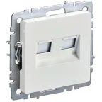                  BRITE Розетка компьютерная двойная RJ45 кат.6 РК11-2-БрЖ жемчуг IEK
               