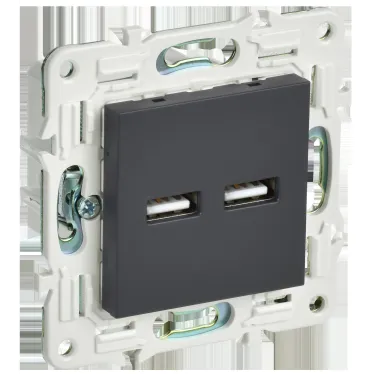 SKANDY Розетка USB A+A 3,1А SK-R15G графит IEK