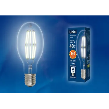 Лампа светодиодная промышленная LED-ED90-40W/DW/E40/CL GLP05TR LED мощная, прозр. 4000К | UL-00003763 | Uniel