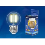                  Лампа светодиодная LED-G45-5W/WW/E27/CL/MB GLM10TR LED. «шар», прозр Серия Multibright. 3000K 100-50-10 . | UL-00002370 | Uniel
               
