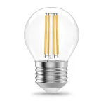                  Лампа светодиодная филаментная LED 12 Вт 750 лм 4100К шар P45 нейтральный E27 AC 220В прозрачная колба Elementary Gauss
               