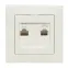 Валенсия розетка RJ-45+RJ11 2-местная белая