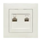                  Валенсия розетка RJ-45+RJ11 2-местная белая
               