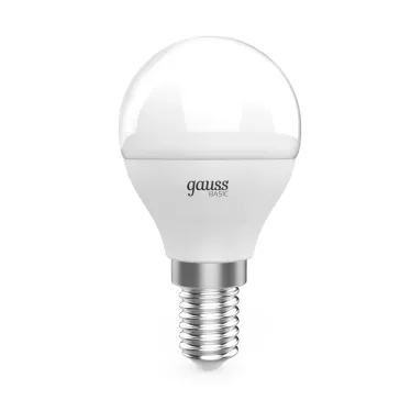 Лампа светодиодная LED 5.5 Вт 525 лм 4100К шар P45 нейтральный E14 AC 220В (промоупаковка 3 лампы) Basic Gauss