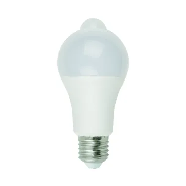Лампа светодиодная с датчиком освещенности и датчиком движения LED-A60-12W/4000K/E27/PS+MS PLS10WH Форма A матовая (4000K) Картон