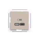                  ATLASDESIGN USB РОЗЕТКА тип-C 65Вт высокоскор.заряд. QC,PD, механизм, ПЕСОЧНЫЙ
               