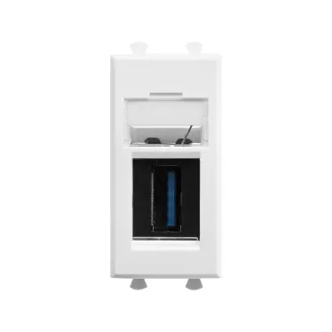 Avanti USB 3.0 розетка ''Белое облако'' модульная, тип А-А, 1 модульная