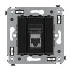                  Avanti Компьютерная розетка RJ-45 в стену кат.5e одинарная экранированная Черный квадрат
               