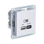                  ATLASDESIGN USB РОЗЕТКА A + тип-C 45W высокоскор.заряд. QC,PD, механизм, ЖЕМЧУГ
               