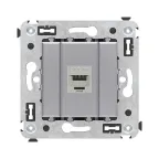                  Avanti Компьютерная розетка RJ-45 без шторки в стену, кат.5e одинарная экранированная, Закаленная сталь
               