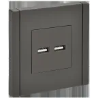 FORTE@PIANO Розетка USB A+A 3,1А FP349 серый IEK