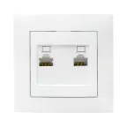                  Валенсия розетка компьютерная RJ-45 2-местная белая
               