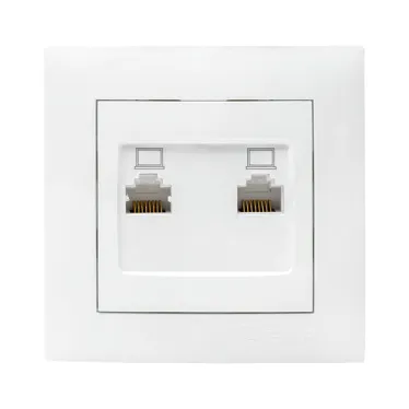 Валенсия розетка компьютерная RJ-45 2-местная белая