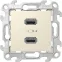 Зарядное устройство розетка 2хUSB, слоновая кость