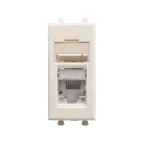 Компьютерная розетка ''Ванильная дымка'' ''Avanti'' RJ-45 модульная, кат. 6 экран, 1 мод