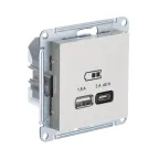                  ATLASDESIGN USB РОЗЕТКА A + тип-C 45W высокоскор.заряд. QC,PD, механизм, БЕЖЕВЫЙ
               
