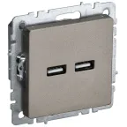                  BRITE Розетка USB A+A 5В 3,1А РЮ10-1-БрШ шампань
               